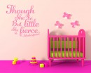Though she be but little she is fierce - Shakespeare Quotes Wall Decal Motivational Vinyl Art Stickers